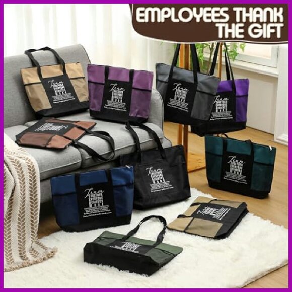 10 Pack Large Capacity Oxford Tote Bags with Inspirational Quotes - Picture 5 of 8